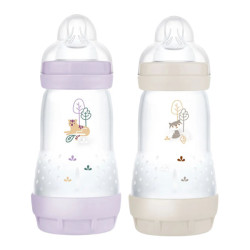 MAM Easy Start 2 biberones anticólicos 2+ meses lila arena 260ml
