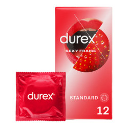 Durex Sexy Fraise Standard 12 preservativos