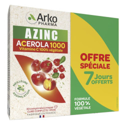 Arkopharma Azinc Acerola 1000 envase de 2 x 30 comprimidos masticables