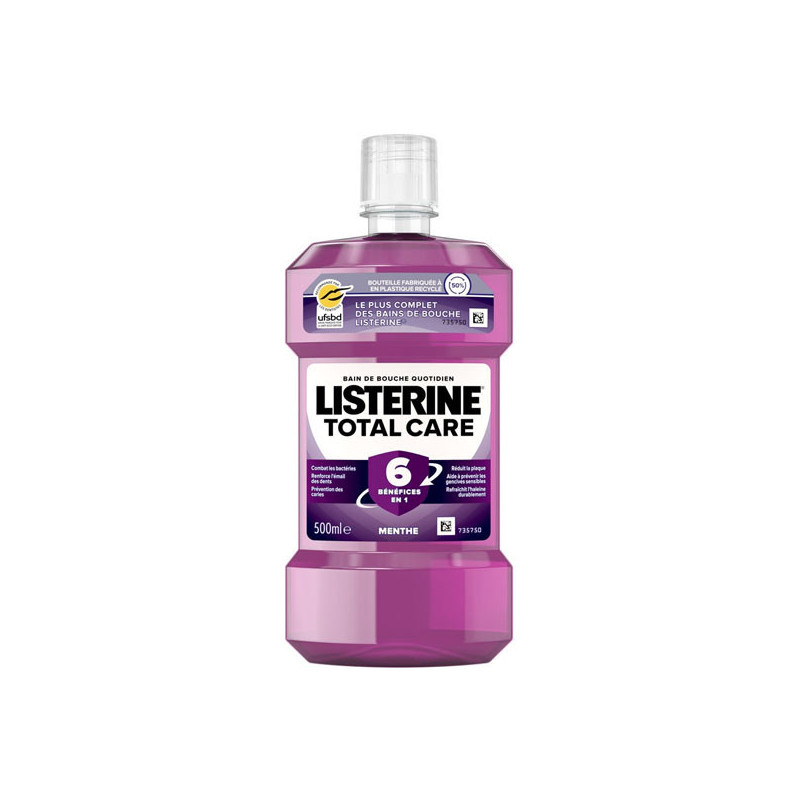 Listerine total care 6 en 1 enjuague bucal diario menta 95ml