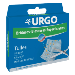 Urgo quemaduras 6 tules estériles pequeño 5x5cm