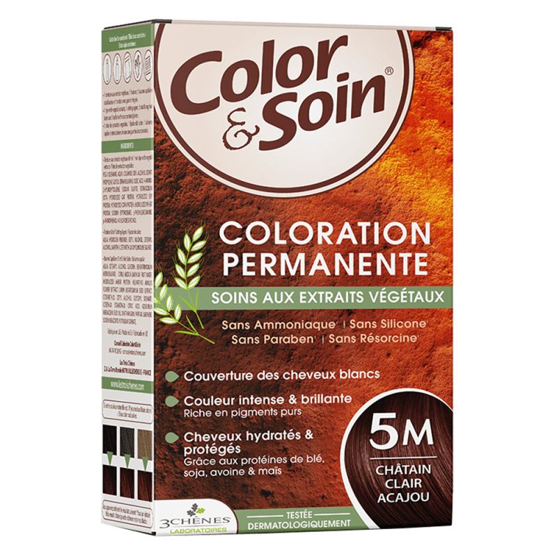 Les 3 chênes color & soin colorante castaño claro caoba 5M 135ml