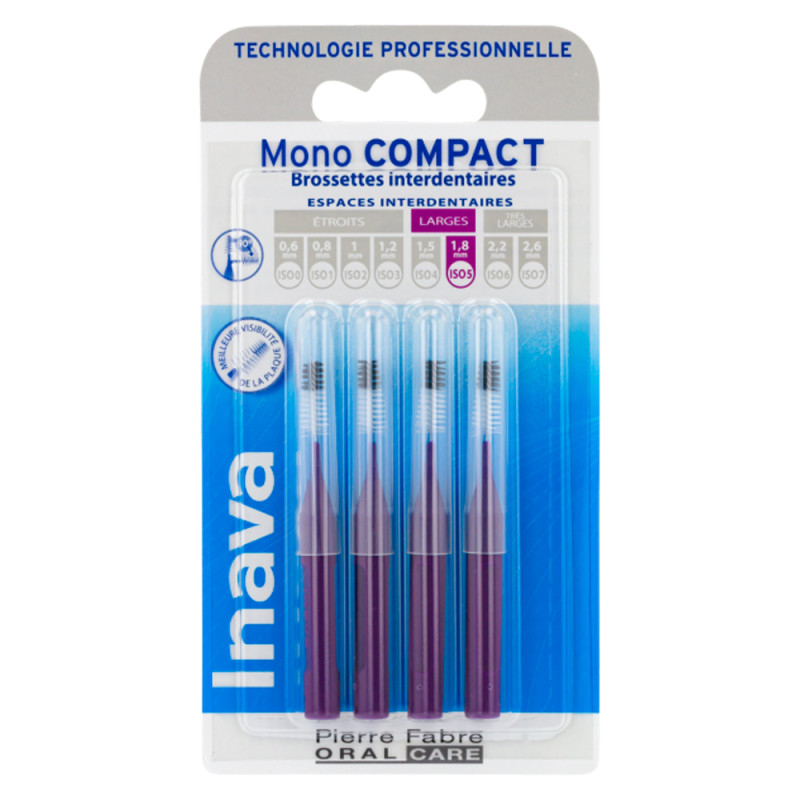 Inava Mono Compact violeta ISO5 - 4 cepillos interdentales Inava Mono Compact violeta ISO5 - 4 cepillos interdentales