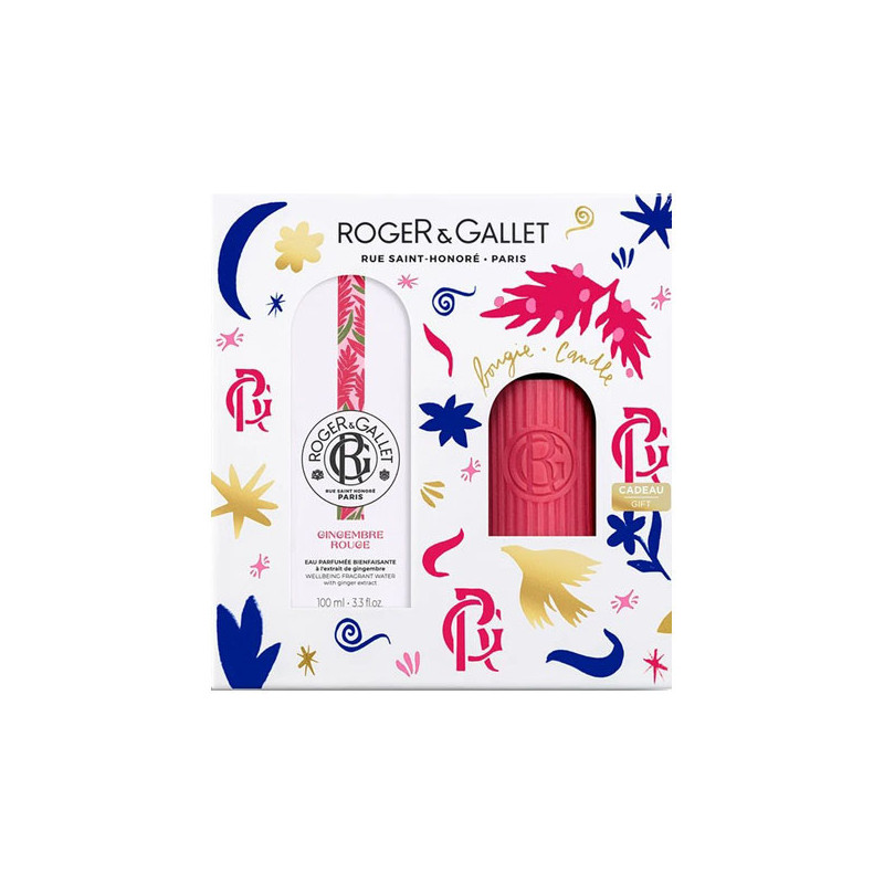 Roger Gallet Eau Parfumée 100ml y Vela Jengibre Rojo 75gr