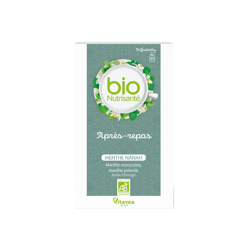 BioNutrisanté Infusión para después de comer menta nanah Bio 20 bolsitas de té