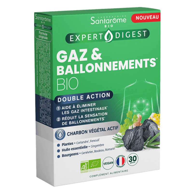 Santarome Organic Gases e Hinchazón 30 cápsulas