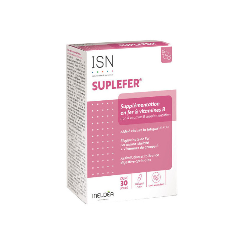 Ineldea Salud Natural Suplefer Suplemento de hierro y vitamina B 30 cápsulas vegetales Ineldea Salud Natural Suplefer Suplemento de hierro y vitamina B 30 cápsulas vegetales