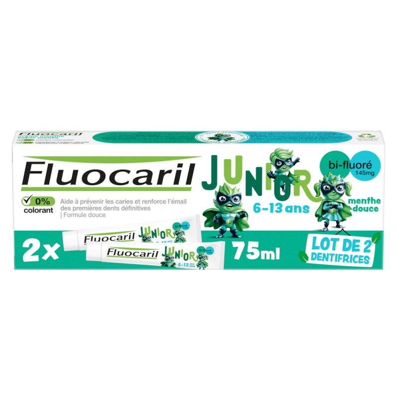 Fluocaril Junior Pasta dentífrica 6-13 años menta 2x75ml