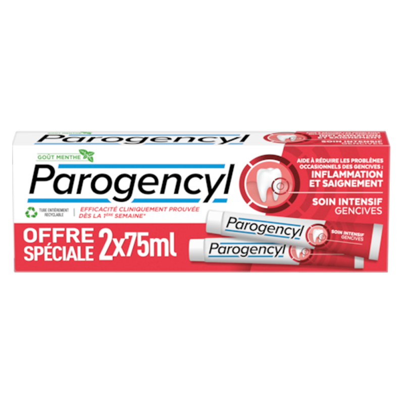 Parogencyl Pasta dentífrica para el cuidado intensivo de las encías envase de 2x75ml