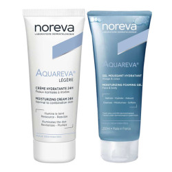 Noreva Aquavera Crema Hidratante 24H + Gel Espumoso Hidratante 100ml Set
