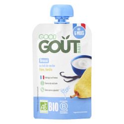 Good Goût Dessert Brassé au lait de vache poire vanille bio 6 mois 90gr