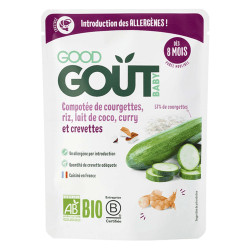 Good Goût Compotée de courgettes, riz, lait de coco, curry et crevette bio des 8 mois 190gr