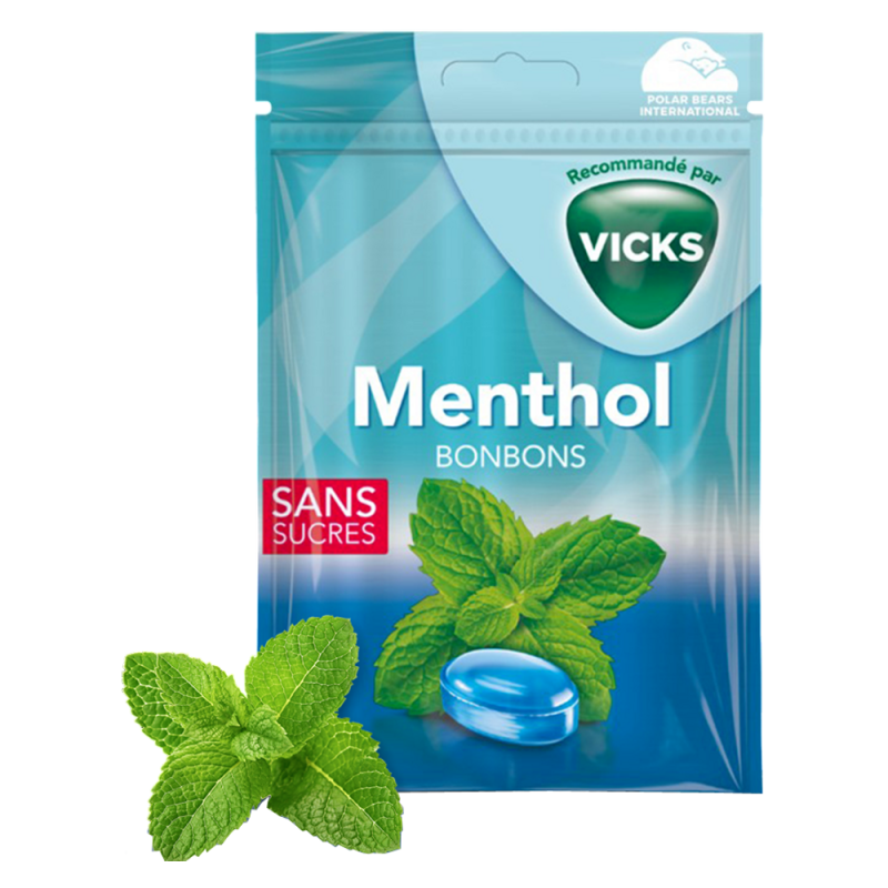 Vicks Caramelos mentolados sin azúcar 72gr