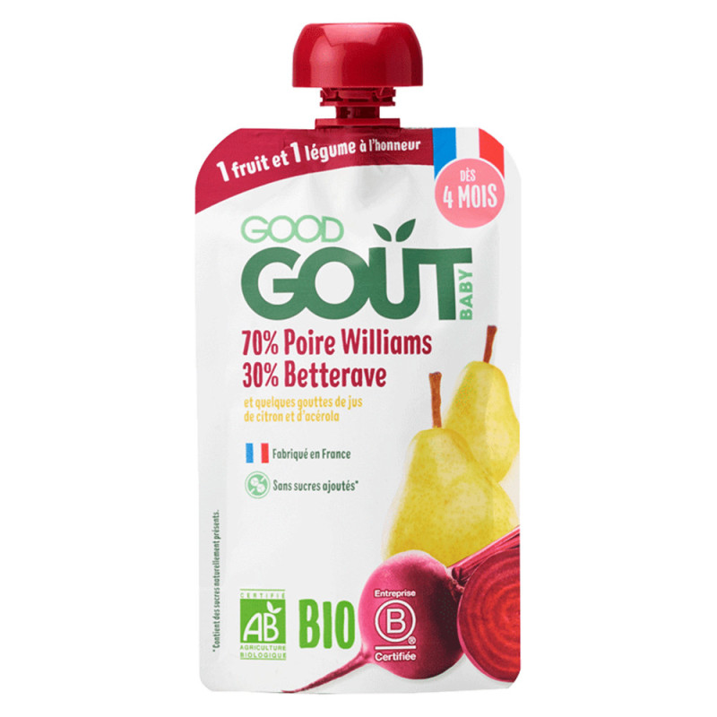 Buen Goût Poire Betterave de 4 meses bio 120gr