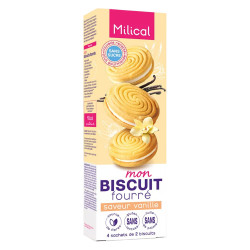 Milical Mon Galletas rellenas sabor vainilla 4 bolsas de 2 galletas