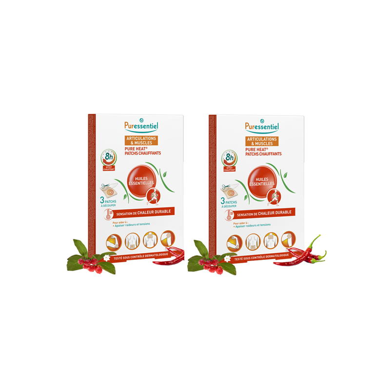 Puressentiel Parches Calor Puro Articulaciones y Músculos 2 cajas de 3 parches