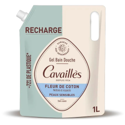 Gel de Baño y Ducha Cavaillès Flor de Algodón Pieles Sensibles 1L