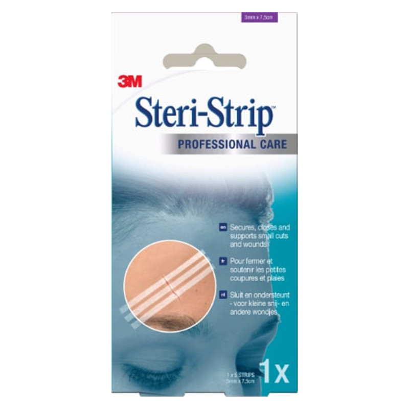 3M Steri-Strip Sutura cutánea 3 mm x 75 mm 5 tiras 3M Steri-Strip Sutura cutánea 3 mm x 75 mm 5 tiras