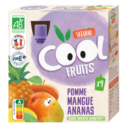 Vitabio Cool Fruits manzana mango piña 12 x 90g botellas