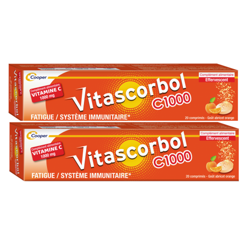 Vitascorbol Vitamina C 1000 envase de 2x20 comprimidos masticables