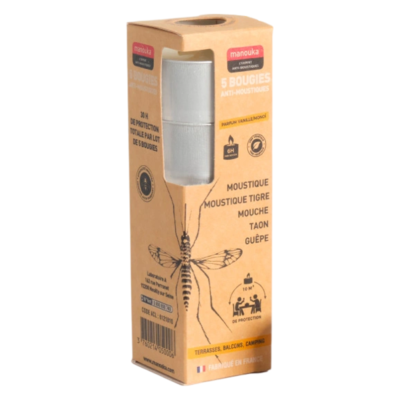 Velas repelentes de insectos Manouka 5 Vanilla Monoi