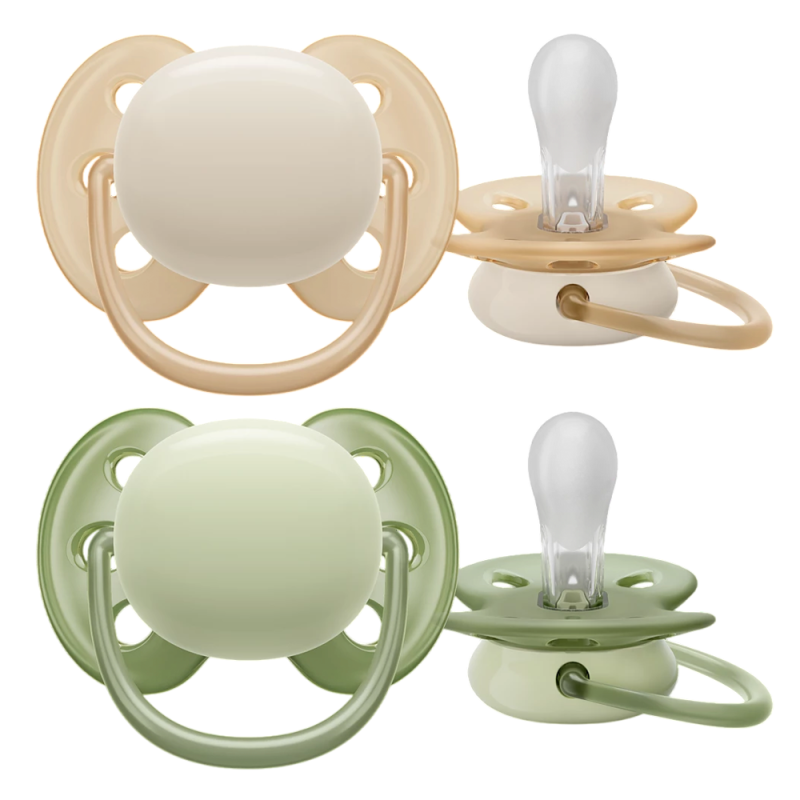 Philips Avent Chupetes ultra suaves 0-6 meses beige y verde