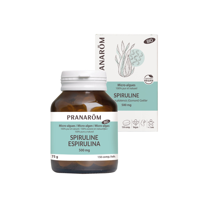 Pranarôm Microalgas Espirulina bio 150 comprimidos 75gr Pranarôm Microalgas Espirulina bio 150 comprimidos 75gr