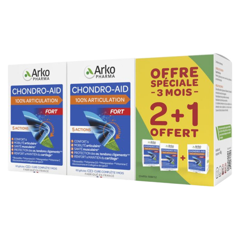 Arkopharma Condro-Aid 100% Articulación Fuerte envase de 3x60 cápsulas