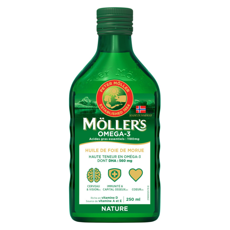 Möller's Omega-3 Aceite de hígado de bacalao natural 250ml