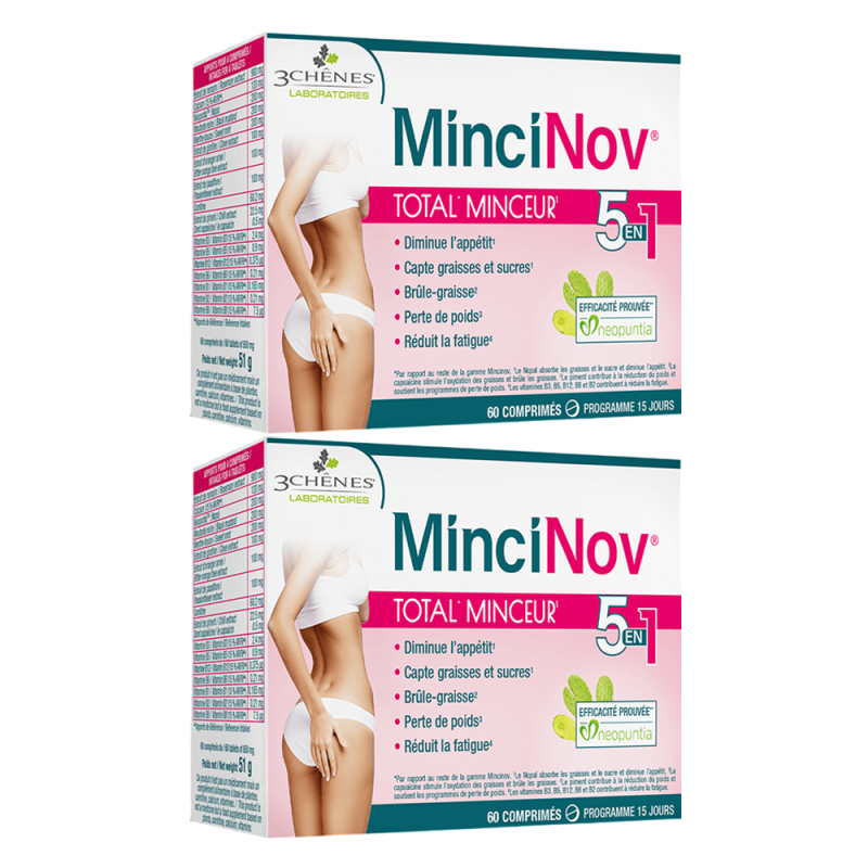 Les 3 Chênes MinciNov Total adelgazante pack de 2 x 60 comprimidos