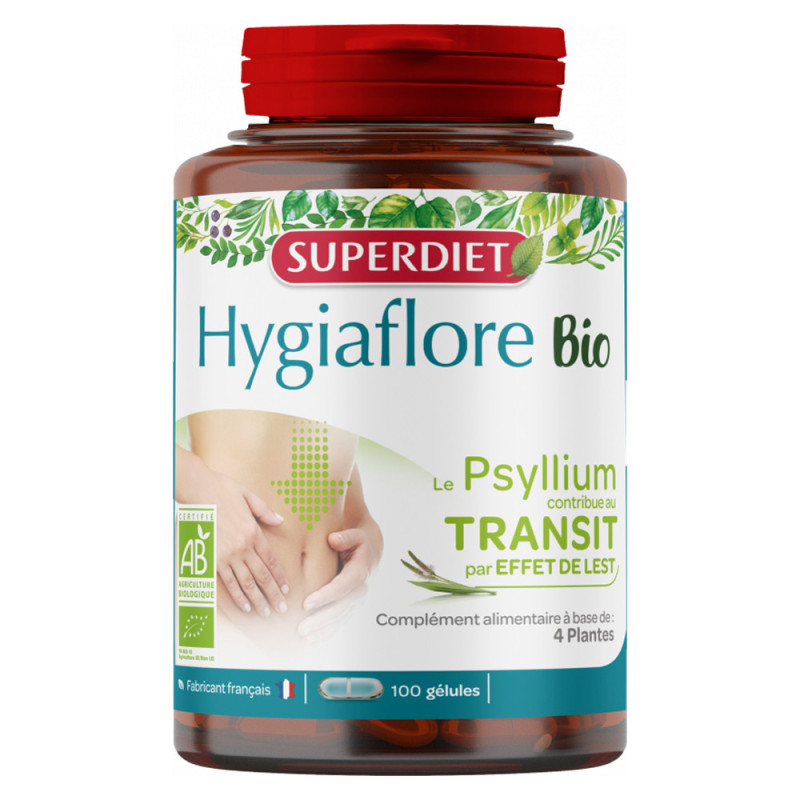 Superdiet Hygiaflore Psyllium bio 100 cápsulas