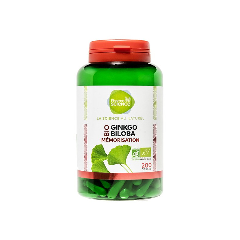 Pharmascience ginkgo biloba bio memorización 200 cápsulas