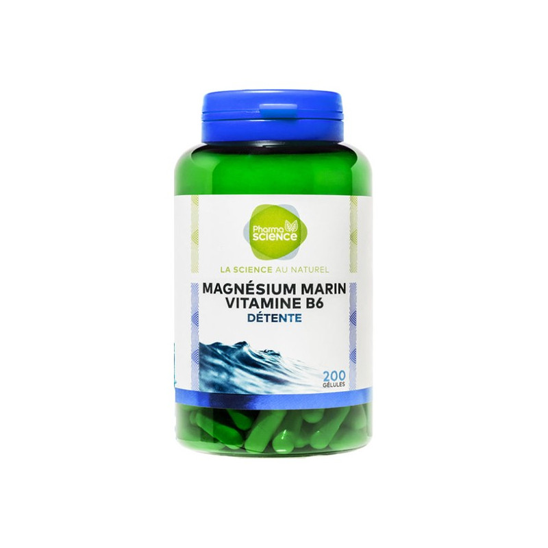 Pharmascience magnesio marino vitamina b6 détente 200 cápsulas