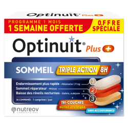 Nutreov Optinuit Plus Triple Acción Sueño 8H 30 comprimidos