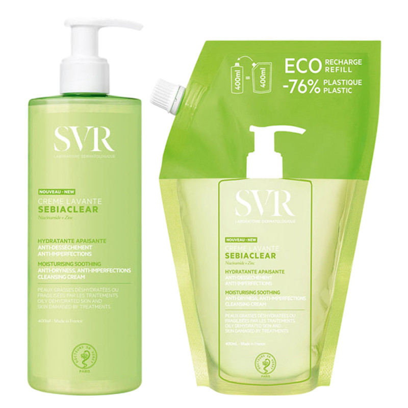 SVR Sebiaclear Crema Limpiadora 400ml + Eco-recarga 400ml SVR Sebiaclear Crema Limpiadora 400ml + Eco-recarga 400ml
