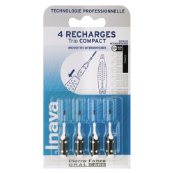 Inava Trio Cepillos Dentales Compactos Negro 4 recambios