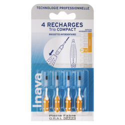 Inava Trio Cepillos Dentales Compactos Naranja 4 recambios