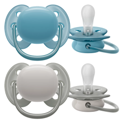 Chupetes ultrasuaves Philips Avent 6-18 meses azul verde y gris