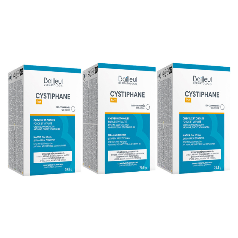 Bailleul Cystiphane Fort cabello y uñas 3x120 comprimidos Bailleul Cystiphane Fort cabello y uñas 3x120 comprimidos