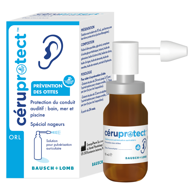 Bausch + Lomb Ceruprotect Ear Solution Prevención de infecciones de oído 10ml Bausch + Lomb Ceruprotect Ear Solution Prevención de infecciones de oído 10ml