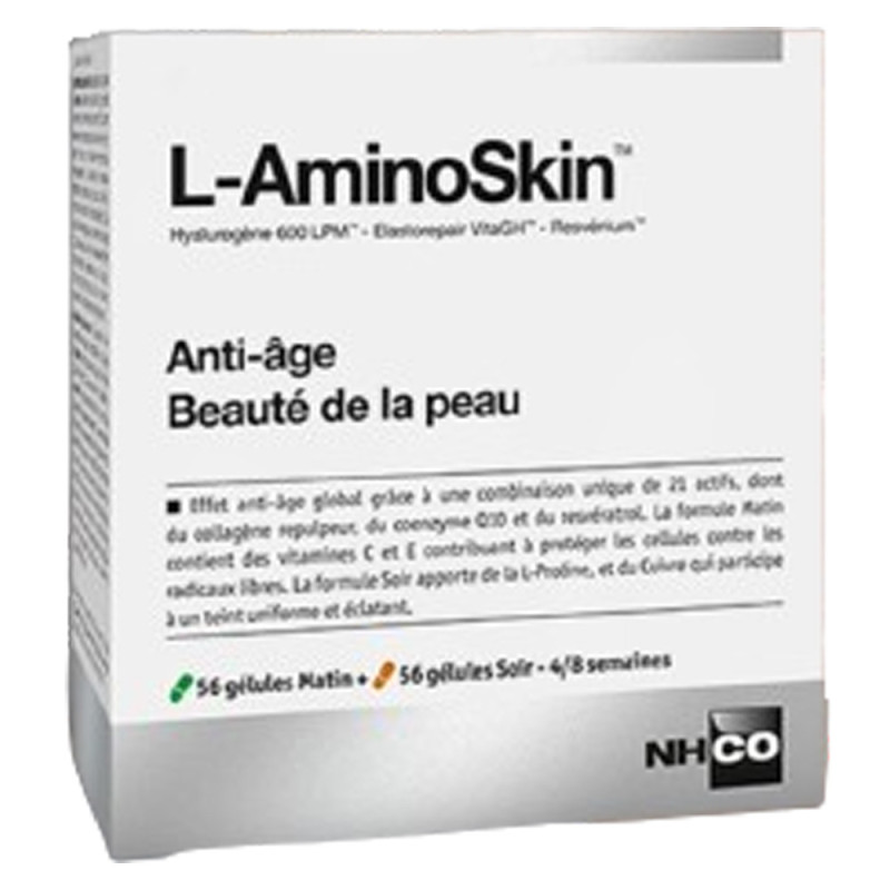 Nhco L-Aminoskin Antiedad 56 cápsulas por la mañana + 56 cápsulas por la noche