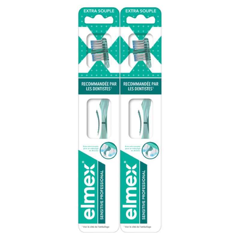 Juego de 2 cepillos dentales Elmex Sensitive Professional Extra Suave