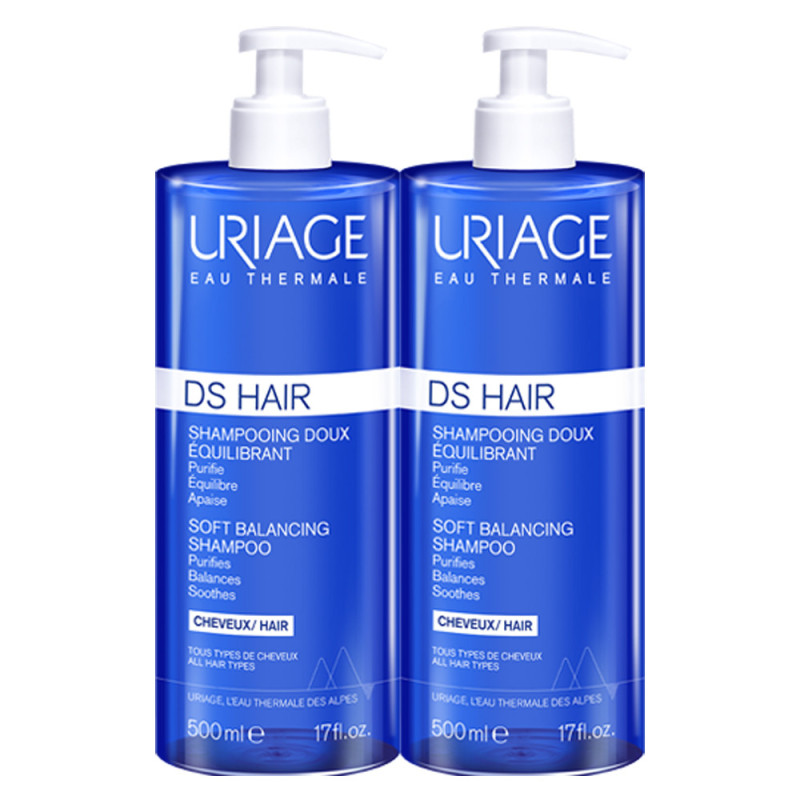Uriage DS Hair Champú Equilibrante Suave set de 2 x 500ml