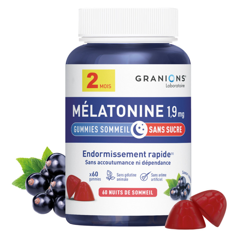 Granions Melatonina 1,9 mg Sueño 60 gominolas