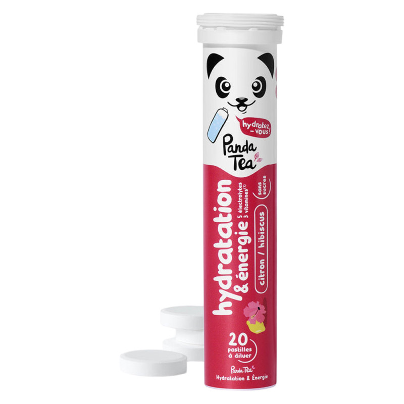 Panda Tea Hidratación y Energía Hibisco Limón 20 pastillas