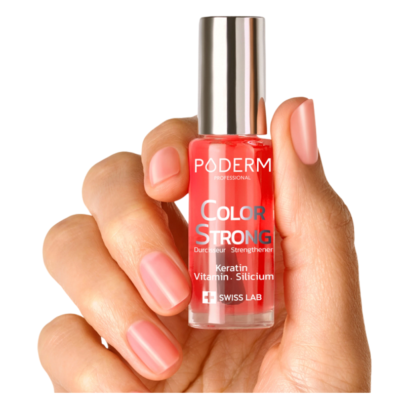 Poderm Barniz Color Fuerte Endurecedor Brillo vitalidad 8ml
