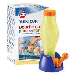 Rhinicur Ducha nasal para niños + Sal de enjuague nasal 4 sobres