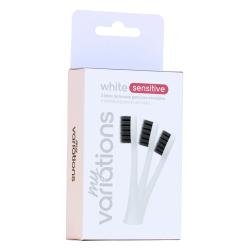 Mis Variaciones 3 cabezales de cepillo blanco para encías sensibles