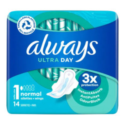Always Ultra Normal con alas 14 compresas talla 1