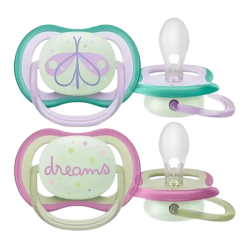 Chupetes ortodónticos Avent Ultra Air Nighttime 2 0-6 meses mixtos
